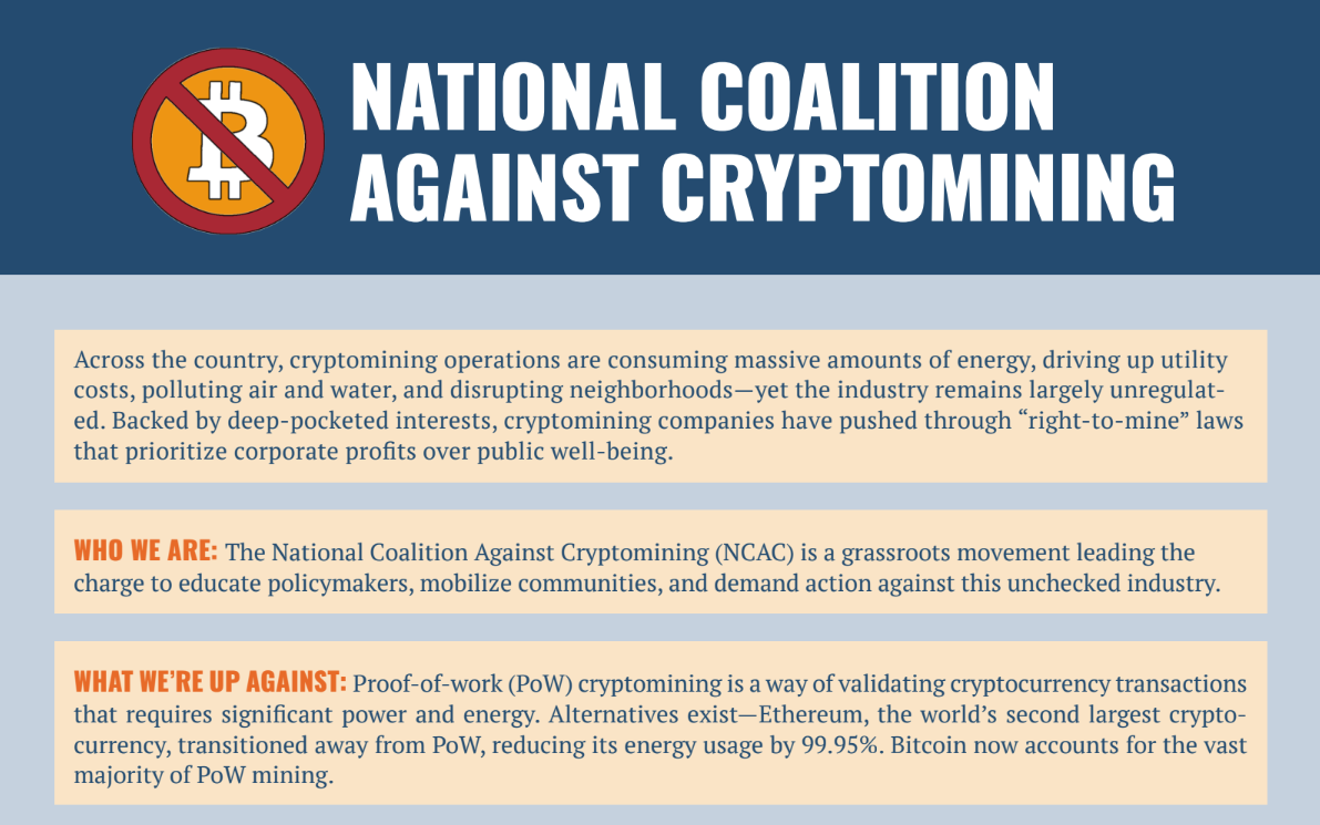 National Coaltion Against Cryptomining Fact Sheet